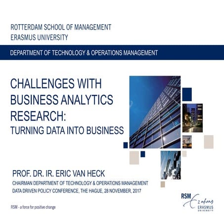 Eric van Heck - Congres 'Data gedreven Beleidsontwikkeling'