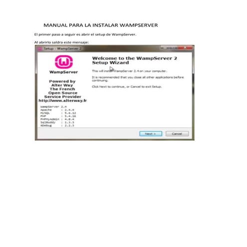 MANUAL DE INSTALACON DE WAMPSERVER