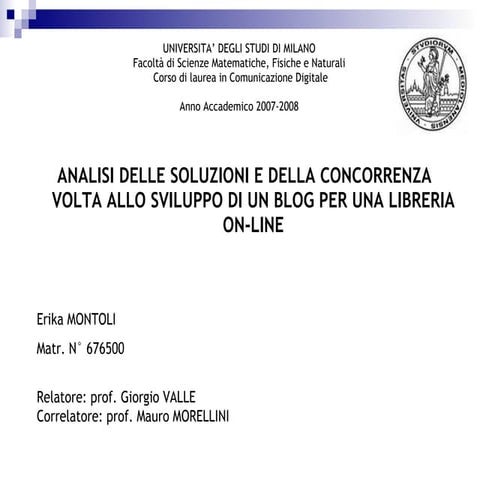 Presentazione tesi di laurea