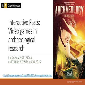 Archaeological Game Genres, Mechanics