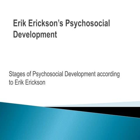 Erik erickson’s psychosocial development