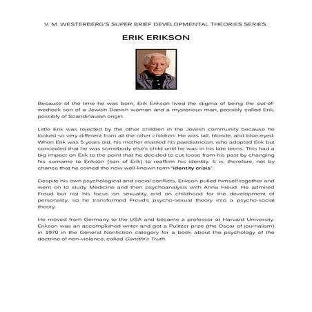 Erik Erikson brief biology and theory
