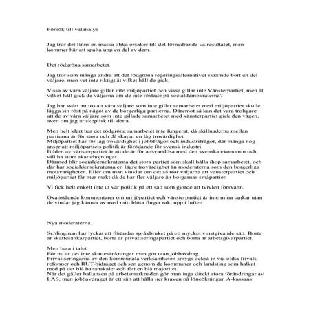 Erik franssons valanalys