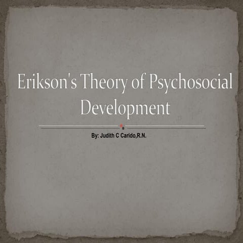 Erikson's theory of psychosocial development
