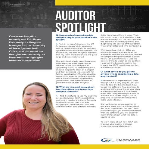 Auditor Spotlight - Erin Baker