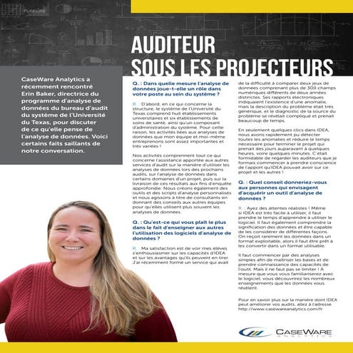 Auditeur Sous Les Projecteurs: Erin Baker
