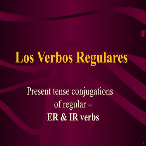 Verbos regulares en presente simple | PPTX