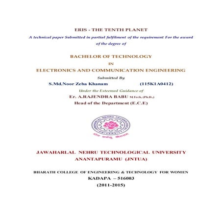 ERIS-The 10th Planet