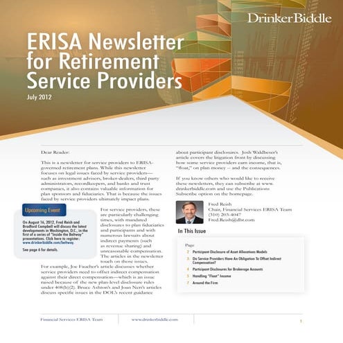 ERISA For Retirement Service Providers[1]