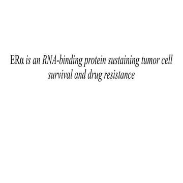 ERα is an RNA-binding protein sustaining tumor cell.pptx