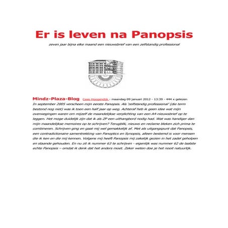 Er is leven na Panopsis