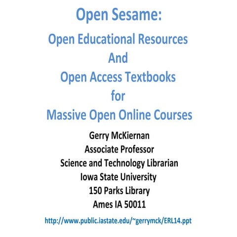 Open Educational Resources & MOOC