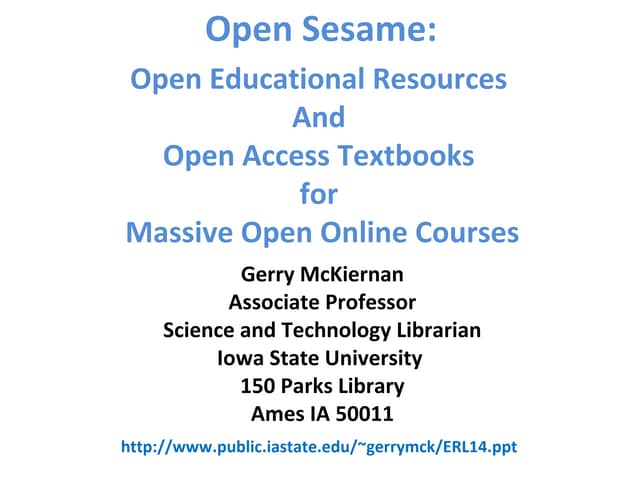 Open Educational Resources & MOOC