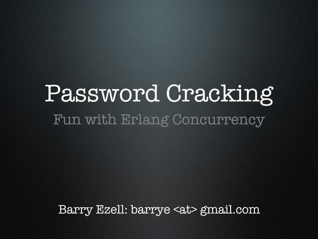 Erlang Concurrency