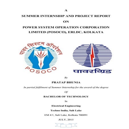 Summer Internship and Project Report on Power System Operation Corporation Li...