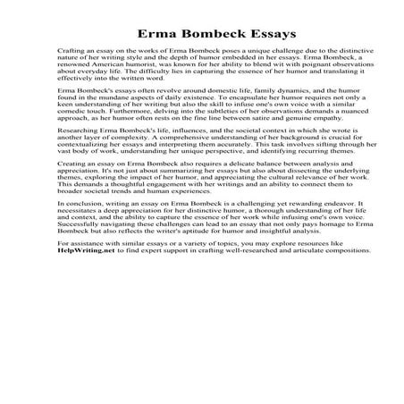 Erma Bombeck Essays