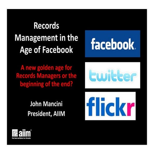 Information governance in the Facebook Era
