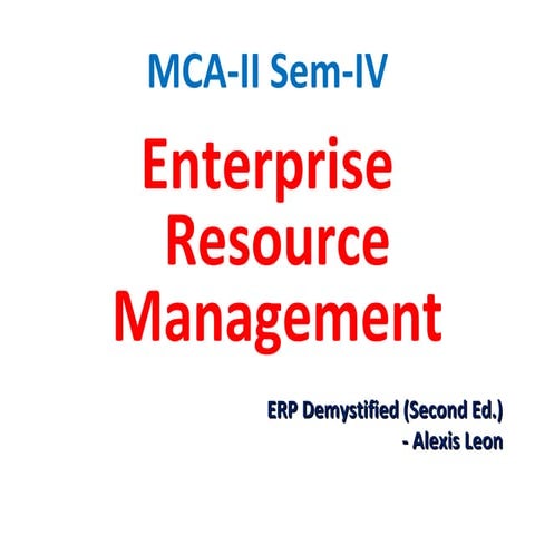 Enterprise Resource Management by Dr. B. J. Mohite