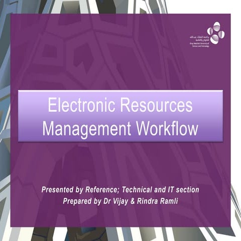 Electronic Resources Management workflow