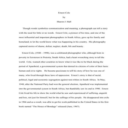 Ernest cole slideshare photos