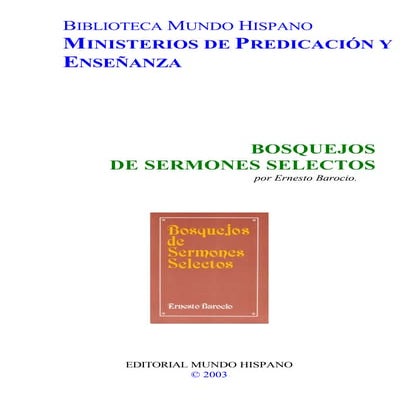 Bosquejo de Sermones Selectos - Ernesto Barocio   