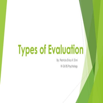 Erni  types of evaluation