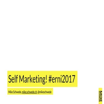 Self Marketing anlässlich des #Erni GMD #erni2017