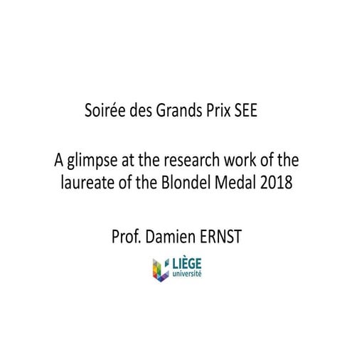 Soirée des Grands Prix SEE - A glimpse at the research work of the laureate o...