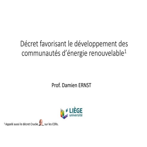 Décret favorisant le développement des communautés d’énergie renouvelable
