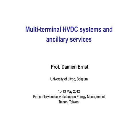 Multi-terminal HVDC systems and ancillary services