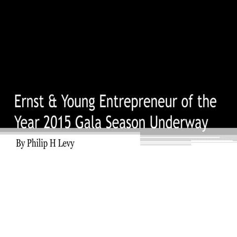 Ernst & Young Entrepreneur of the Year 2015 Gala Season Underway