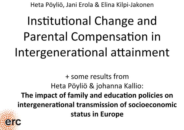 Institutional Change and Parental Compensation in Intergenerational attainment