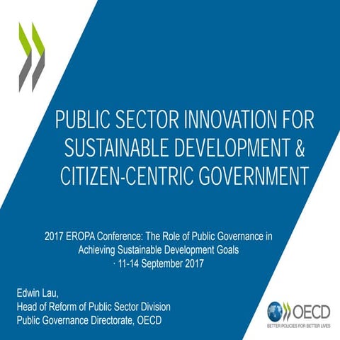 Public Sector Innovation for Sustainable Development and Citizen-centric Gove...