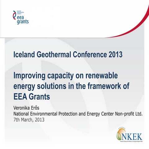 Improving capacity on renewable energy solutions in the framework of EEA Grants