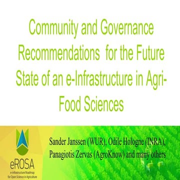 Community and Governance Recommendations for the Future State of an e-infrast...