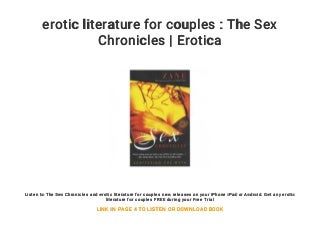 erotic literature for couples : The Sex Chronicles - Erotica