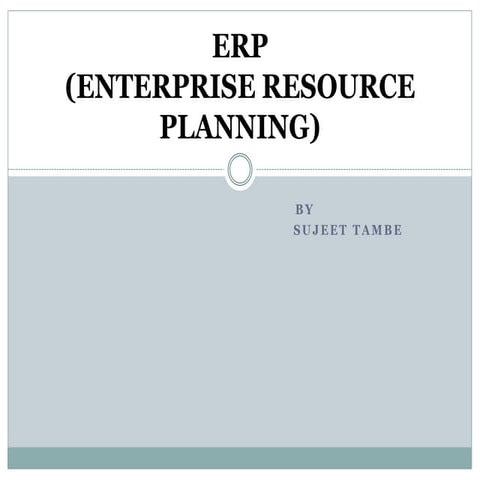 ERP (ENTERPRISE RESOURCE PLANNING)