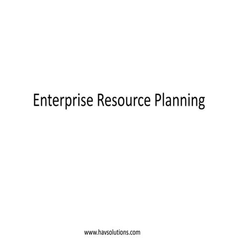 Enterprise Resource Planning