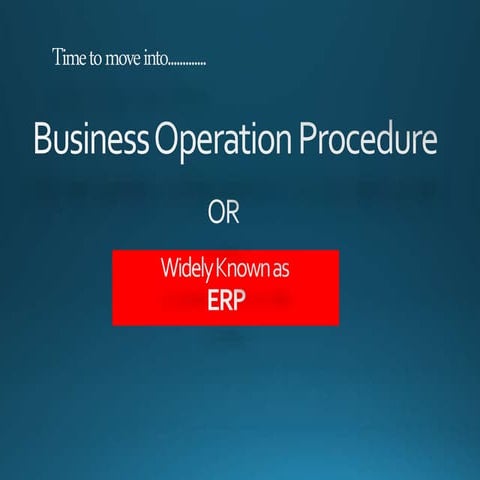 Business Operation Procedure for ERP