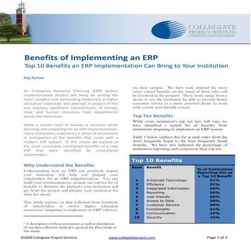 Erp benefits