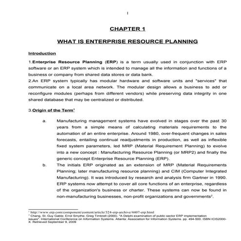 ERP a research & study paper by ejaz ahmed bhatti