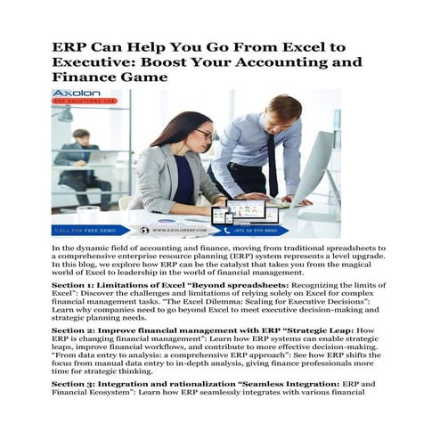 ERP Can Help You Go From Excel to Executive Boost Your Accounting and Finance...