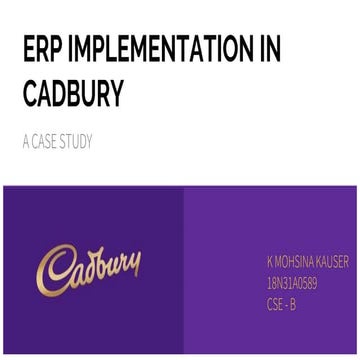 Erp case study in cadbury