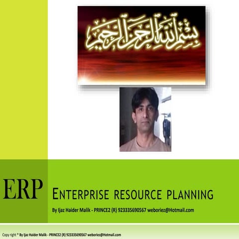 Erp enterprise resource planning sap oracle by ijaz haider malik