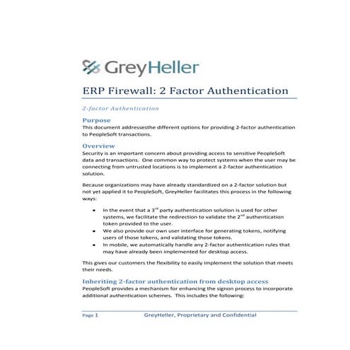 2-Factor Authentication for PeopleSoft