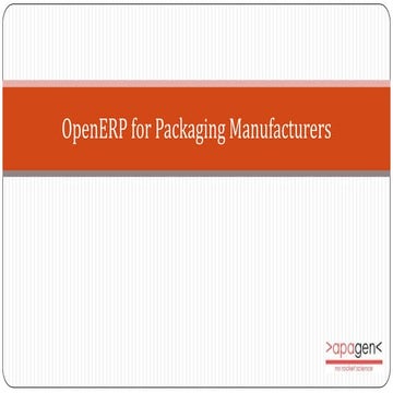 OpenERP for Packaging Industry