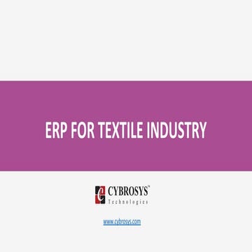 Erp for textile industry