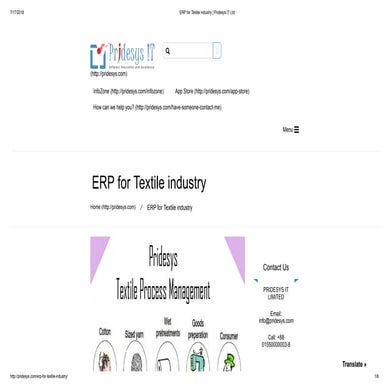 Erp for textile industry | Pridesys IT Ltd
