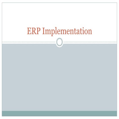 Erp implementation and lifecycle