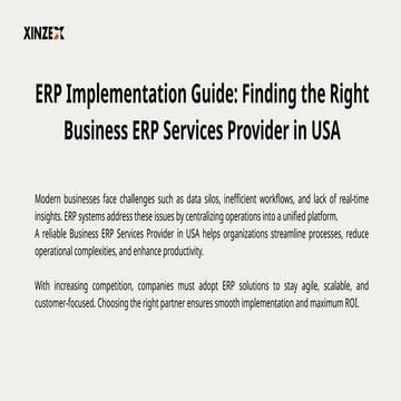 ERP Implementation Guide Finding the Right Business ERP Services ...